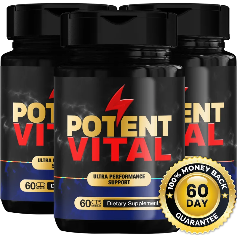 PotentVital Men's Wellness Relief Supplement — 3 Bottle / 90 Day Pack